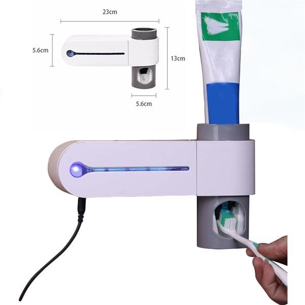 porta spazzolini antibatterico con dispencer dentifricio